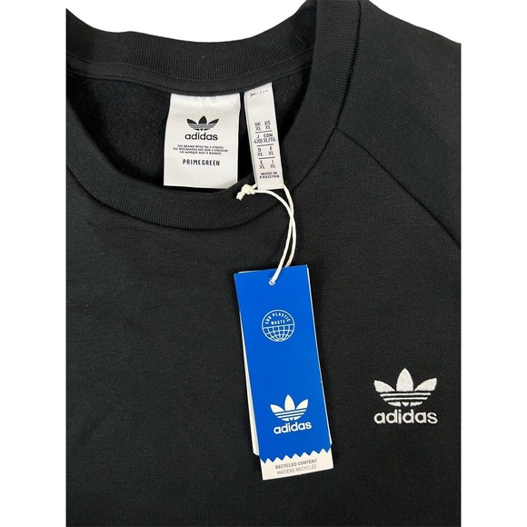NWT Adidas Prime‎ green Essential Crewneck Long Sleeve Black Sweatshirt Size XL - Picture 7 of 7